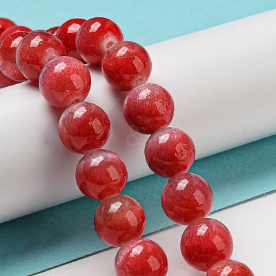 Dyed Natural White Jade Beads Strands G-F764-03D-1