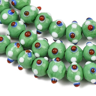 Handmade Bumpy Lampwork Beads Strands LA-CBA05D6-01-09-1