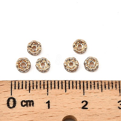 Brass Rhinestone Spacer Beads X-RB-A014-L4mm-01LG-NF-1