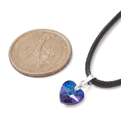 Glass Heart Pendant Necklaces NJEW-JN04476-02-1