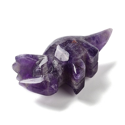 Natural Amethyst Carved Healing Rhinoceros Figurines DJEW-P016-01I-1