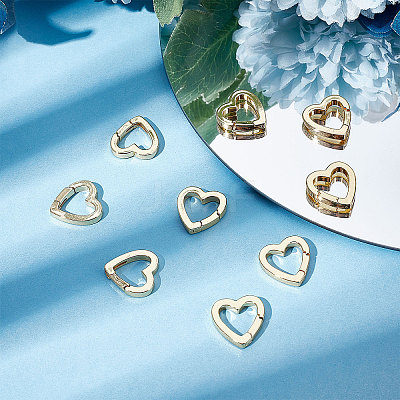 10Pcs Brass Spring Gate Rings KK-BBC0003-89-1