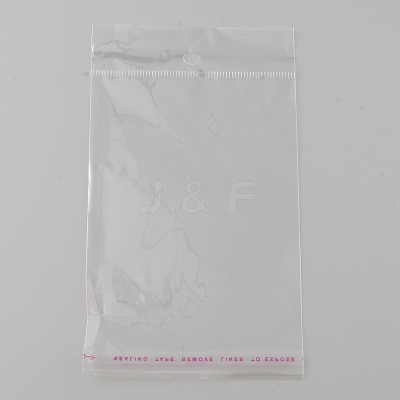 Rectangle OPP Cellophane Bags with Hanging Hole OPP-WH0011-03A-1