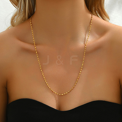 Simple Brass Singapore Chain Necklaces for Women WX2955-1-1