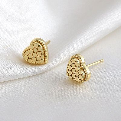 Brass Honeycomb Stud Earrings WGF1300-03-1