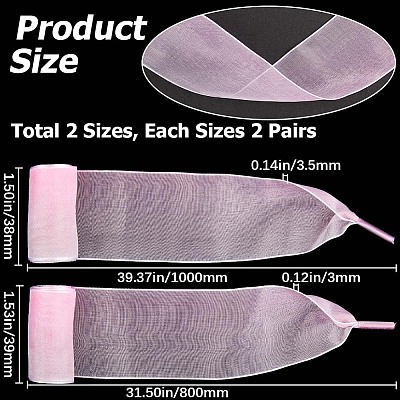 2 Pairs 2 Style Gradient Color Nylon Chiffon Shoe Laces FIND-GF0004-83A-1