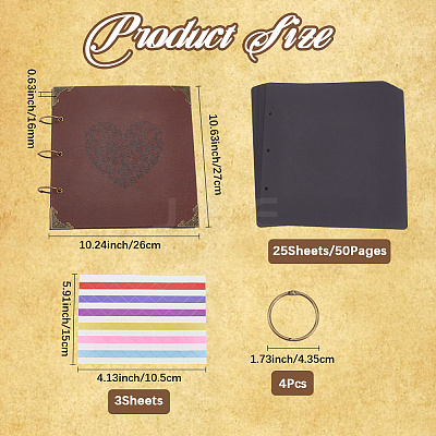 DIY PU Imitation Leather Loose Leaf Photo Albums DIY-WH20025-034-1