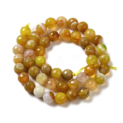 Natural Striped Agate/Banded Agate Beads Strands G-A246-12mm-15-1