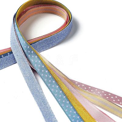 18 Yards 6 Colors Polyester Ribbon SRIB-C001-B08-1