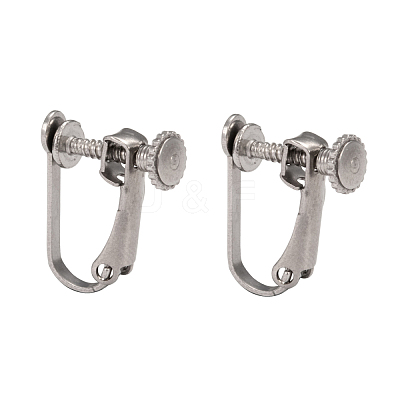 Tarnish Resistant 304 Stainless Steel Clip-on Earring Settings STAS-Q227-01-1