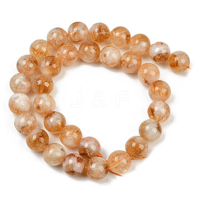 Heated Natural Citrine Beads Strands G-L657-B01-12mm-1