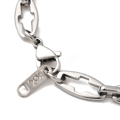 2Pcs 2 Styles 304 Stainless Steel Cross Link Chain Necklaces for Couple NJEW-JN05431-1