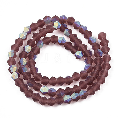 Imitate Austrian Crystal Bicone Frosted Glass Beads Strands EGLA-A039-T6mm-MB05-1