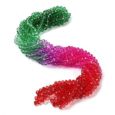 Transparent Painted Glass Beads Strands DGLA-A034-T6mm-A24-1