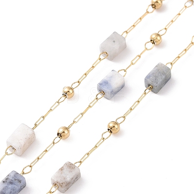 Natural Sodalite Rectangle Beaded Chains AJEW-SZ0002-42B-1