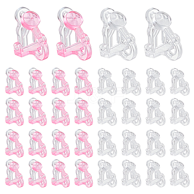 60Pcs 2 Colors Eco-friendly Plastic Clip-on Earring Findings KY-AR0001-46-1