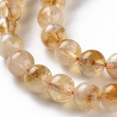 Heated Natural Citrine Beads Strands X-G-S362-105B-1