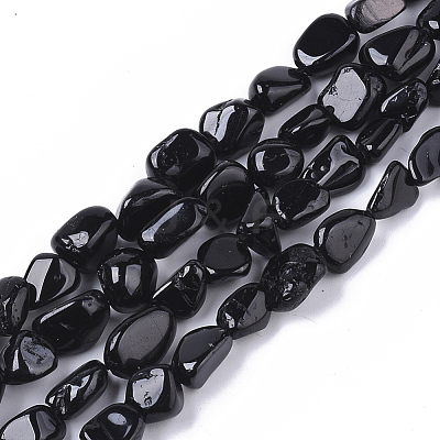 Natural Black Tourmaline Beads Strands G-S363-027-1