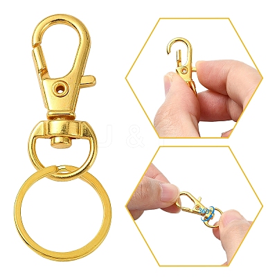 DIY Alloy Swivel Lobster Claw Clasps & Iron Split Key Rings Keychain Finding Kits DIY-YW0010-44AB-1