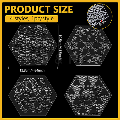 1Set Acrylic Embroidery Template AJEW-BC0007-79B-1