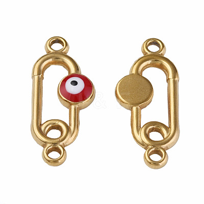 304 Stainless Steel Enamel Connector Charms STAS-N087-63-01G-1