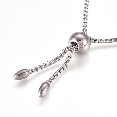 Tarnish Resistant Adjustable 304 Stainless Steel Bolo Bracelets STAS-D233-03P-1