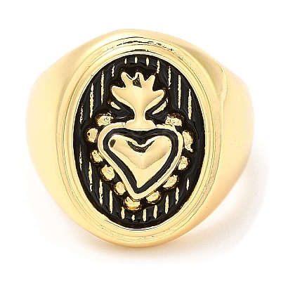 Rack Plating Brass Heart Open Cuff Ring KK-Q775-29AG-1