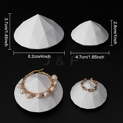 2Pcs 2 Styles Gesso Diamond Shape Jewelry Display Holder DJEW-OC0001-37-1