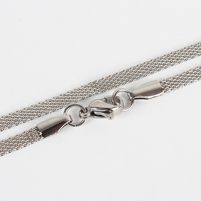 Tarnish Resistant 304 Stainless Steel Mesh Chain Necklace Making STAS-P045-15P-1