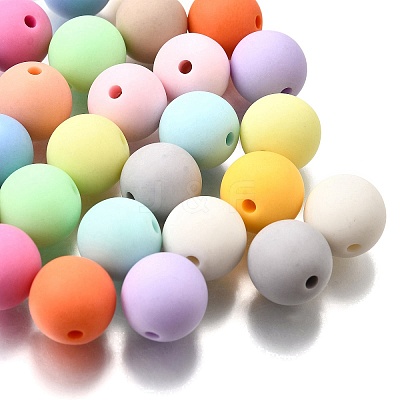 Frosted Opaque Acrylic Beads OACR-S071-03C-1