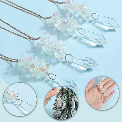 8Pcs Glass Pendants PALLOY-SP00008-1