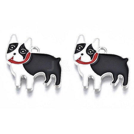 Rack Plating Alloy Enamel Pendants PALLOY-T075-161-1