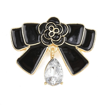 Bowknot & Teardrop Enamel Pins JEWB-B036-01G-1