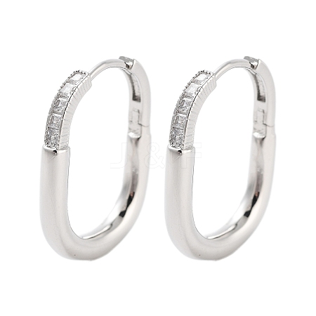 Rack Plating Oval Brass Hoop Earrings EJEW-N055-29P-RS-1