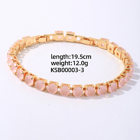 Hip-hop Brass Micro Cubic Zirconia Link Chain Bracelets for Men and Women FX8797-3-1