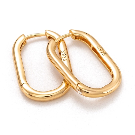 925 Sterling Silver Huggie Hoop Earrings EJEW-H110-14G-1