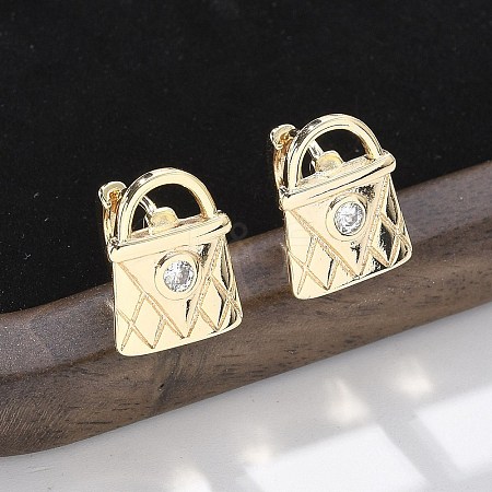 Brass & Glass Hoop Earrings EJEW-Q014-12G-1