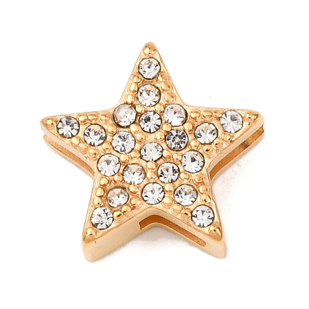 304 Stainless Steel Rhinestone Slide Charms STAS-P421-04C-G-1