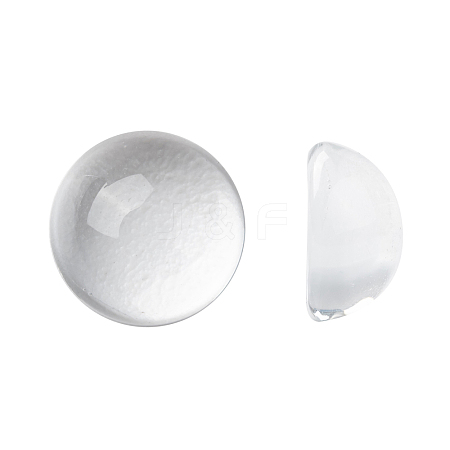 Transparent Half Round Glass Cabochons GGLA-R027-10mm-1
