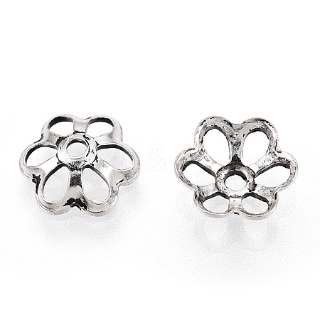 Tibetan Style 925 Sterling Silver Bead Caps STER-T007-70AS-1