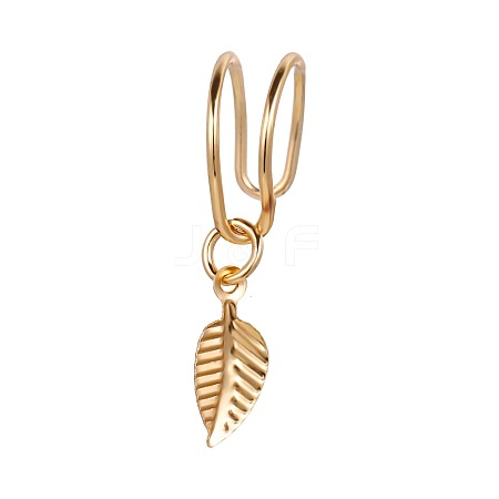 1 Pcs Alloy Leaf Cuff Earrings for Women WGFA45F-14-1