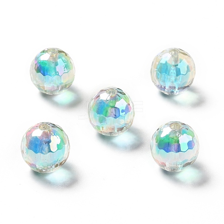 Two Tone UV Plating Rainbow Iridescent Acrylic Beads LS-TACR-D010-03B-02-1