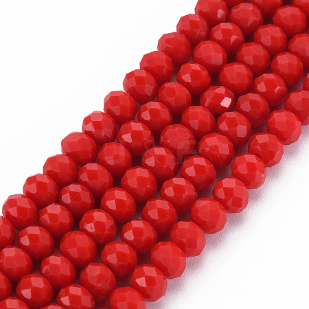 Opaque Solid Color Glass Beads Strands EGLA-A034-P6mm-D22-1