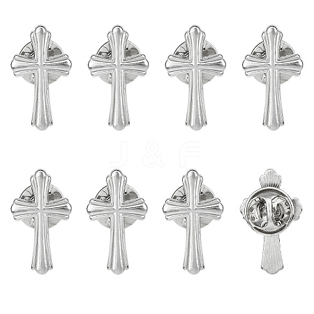 8Pcs Cross Alloy Lapel Pin Backs for Backpack Clothes JEWB-DC0001-31P-1