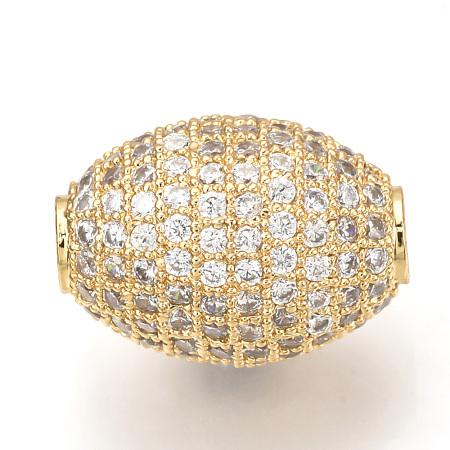 Brass Micro Pave Cubic Zirconia Beads ZIRC-Q013-128G-1