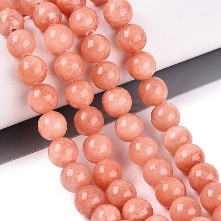 Natural Dyed Yellow Jade Gemstone Bead Strands G-R271-10mm-Y31-1
