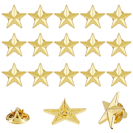 30Pcs Zinc Alloy Star Brooches FIND-FH0011-52G-1