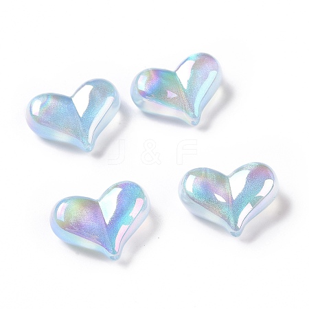 UV Plating Rainbow Iridescent Acrylic Beads LS-OACR-C010-01B-1