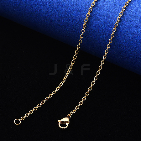 PVD Vacuum Plating 304 Stainless Steel Cable Chain Necklace NJEW-S420-007A-G-1