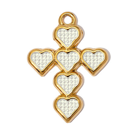 304 Stainless Steel with Enamel Pendants SA-OY002-32G-01-1
